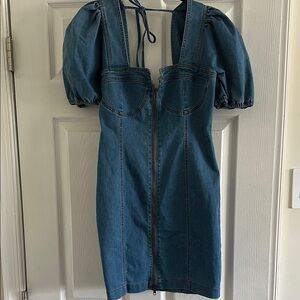 Denim Puff Sleeve Dress